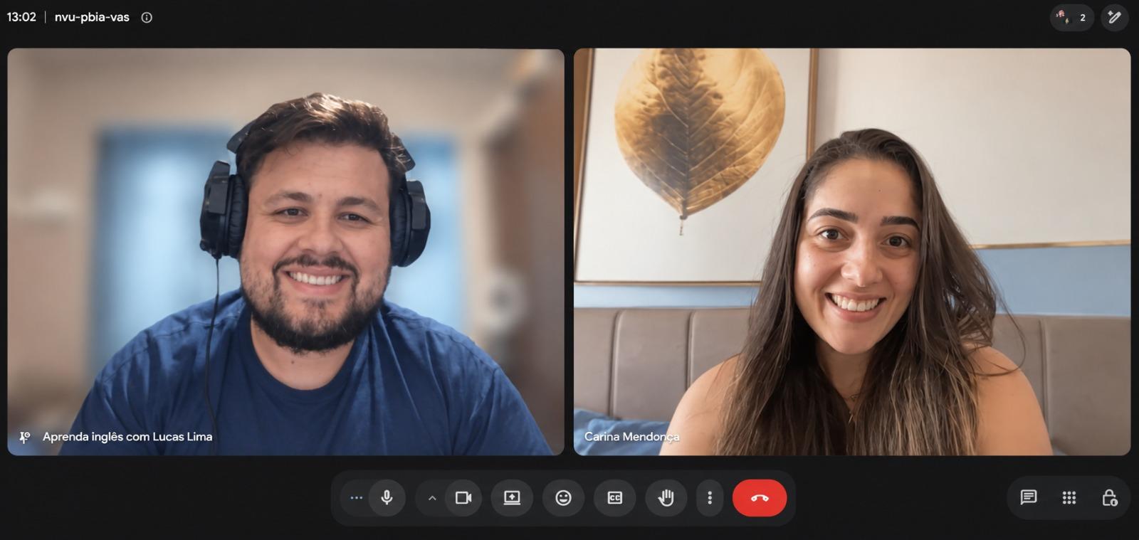 Registro de uma aula particular online com o professor Lucas Lima