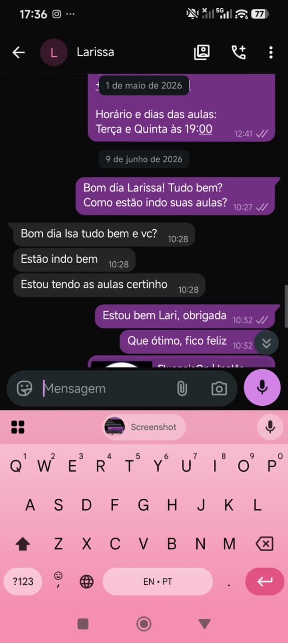 Ampliar conversa com Larissa