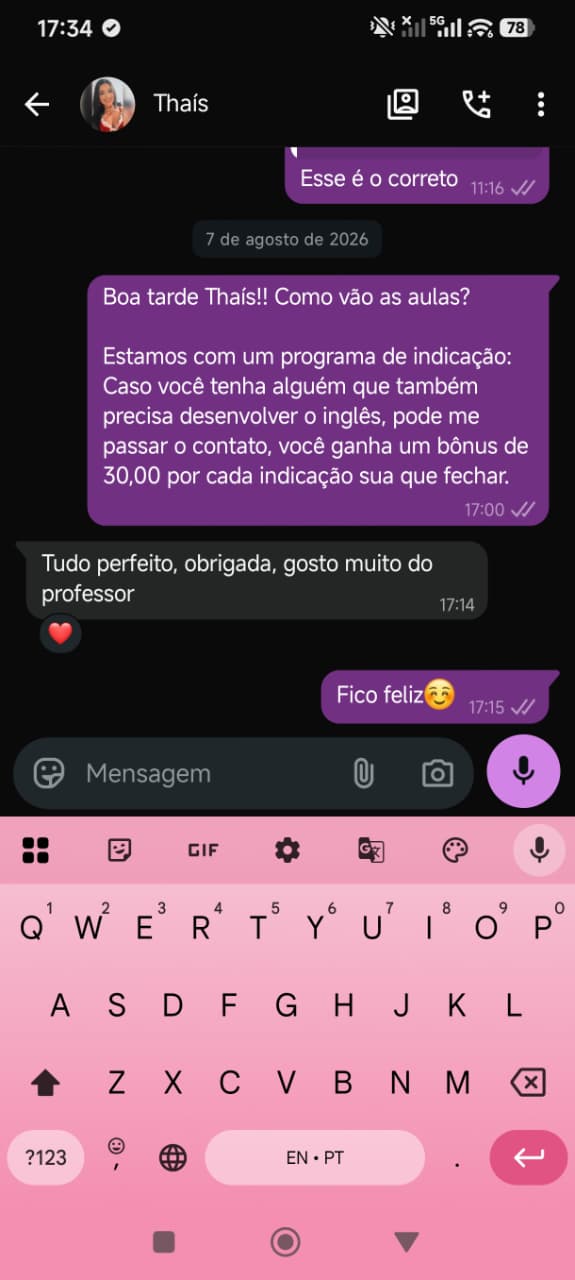 Ampliar conversa com Thaís